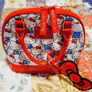 Loungefly Loves Hello Kitty Sanrio Embossed red Patent Dome Handbag